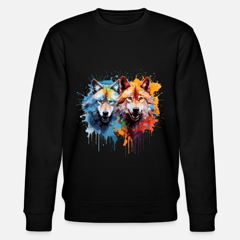 Two Wolves - Stanley/Stella CHANGER Unisex Organic Sweatshirt - black