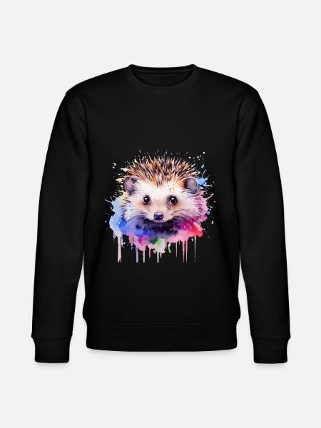 Igel, niedlicher Igel - Stanley/Stella Unisex Bio-Sweatshirt CHANGER  - Schwarz