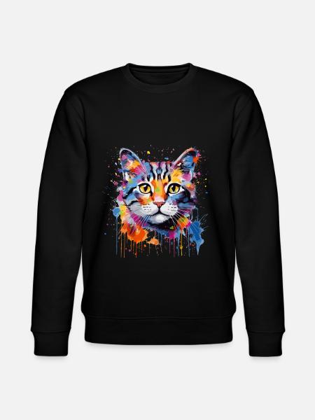 Cute Cat - Stanley/Stella CHANGER Unisex Organic Sweatshirt - black
