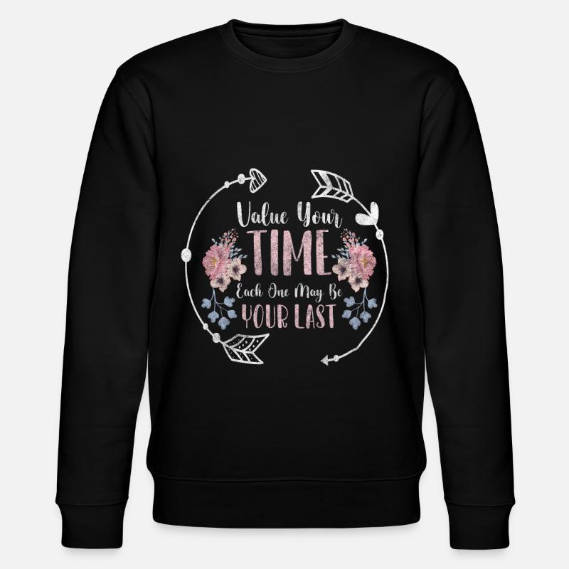 Zeit Lebenszeit Zeitlos - Stanley/Stella Unisex Bio-Sweatshirt CHANGER  - Schwarz