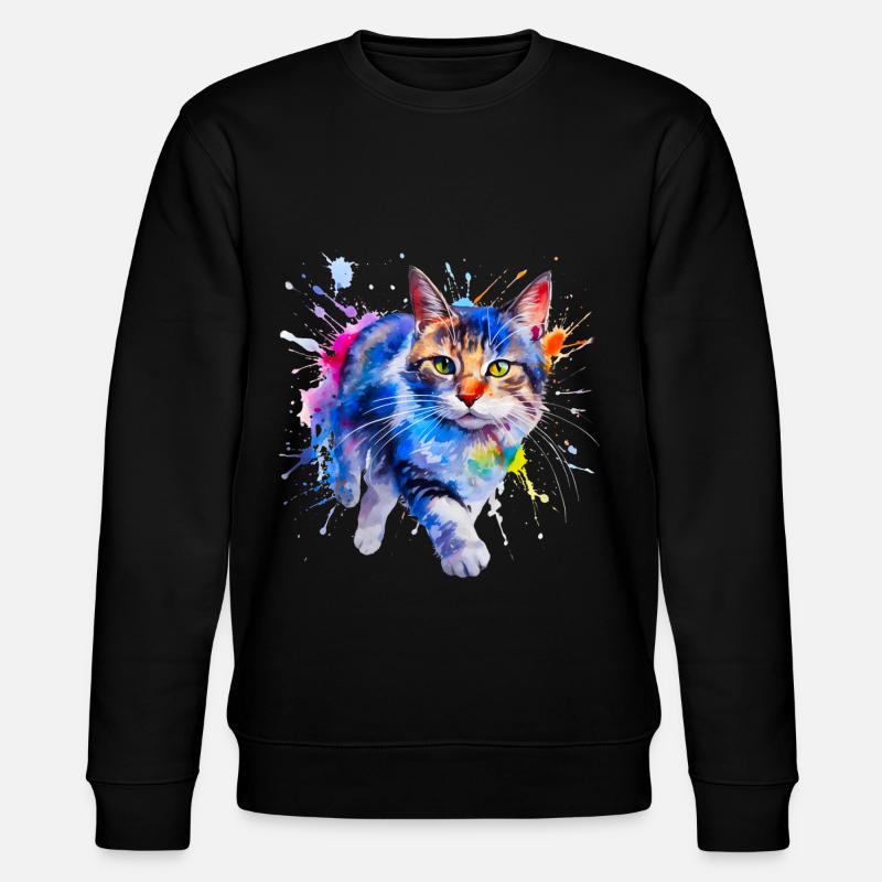 cat, kitten - Stanley/Stella CHANGER Unisex Organic Sweatshirt - black