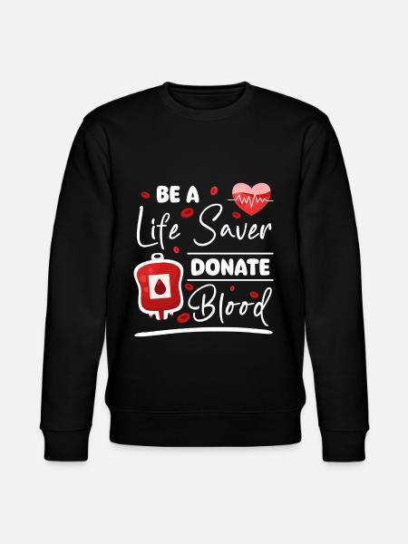 Blutspender Blut Blutgruppe - Stanley/Stella Unisex Bio-Sweatshirt CHANGER  - Schwarz