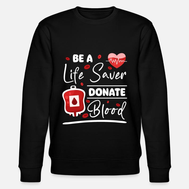 Blutspender Blut Blutgruppe - Stanley/Stella Unisex Bio-Sweatshirt CHANGER  - Schwarz