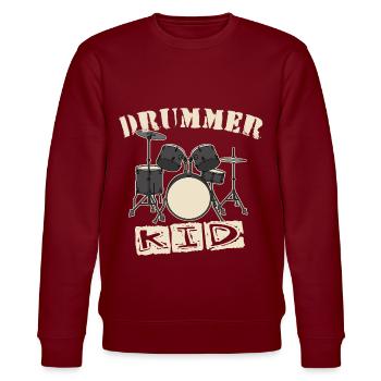 Drummer Kid - Stanley/Stella CHANGER Unisex Organic Sweatshirt - burgundy - Front - Nik (191cm) & Marisol (170cm)