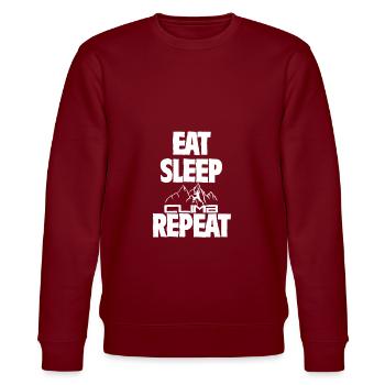 Klettern Bouldern Wandern Geschenk Spruch climb - Stanley/Stella Unisex Bio-Sweatshirt CHANGER  - Burgunderrot - Vorne - Nik (191cm) & Marisol (170cm)