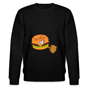 Burger Fast Food Pupsen Furzen Blähungen Geschenk - Stanley/Stella Unisex Bio-Sweatshirt CHANGER  - Schwarz - Vorne - Nik (191cm) & Marisol (170cm)