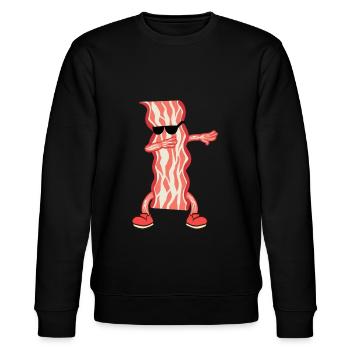 When Bacon Is Love, Bacon Is Life "Dab Dabbing - Stanley/Stella CHANGER Unisex Organic Sweatshirt - black - Front - Nik (191cm) & Marisol (170cm)