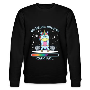 T-shirt "Installation de muscles" de la Licorne - Sweat bio CHANGER Stanley/Stella Unisexe - noir - Devant - Nik (191cm) & Marisol (170cm)