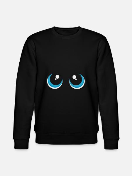 søde øjne ansigtsudtryk sød baby look gave - Stanley/Stella økologisk unisex-sweatshirt CHANGER  - sort