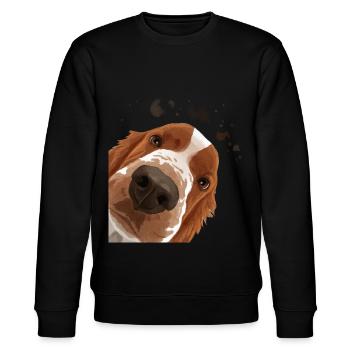 Curieux Welsh Springer Spaniel chien - Sweat bio CHANGER Stanley/Stella Unisexe - noir - Devant - Nik (191cm) & Marisol (170cm)