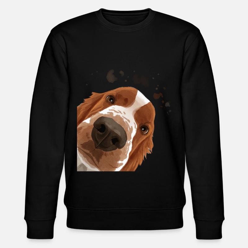 Curieux Welsh Springer Spaniel chien - Sweat bio CHANGER Stanley/Stella Unisexe - noir
