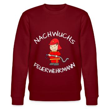 Nachwuchs Feuerwehrmann Feuerwehr Kind Geschenk - Stanley/Stella Unisex Bio-Sweatshirt CHANGER  - Burgunderrot - Vorne - Nik (191cm) & Marisol (170cm)