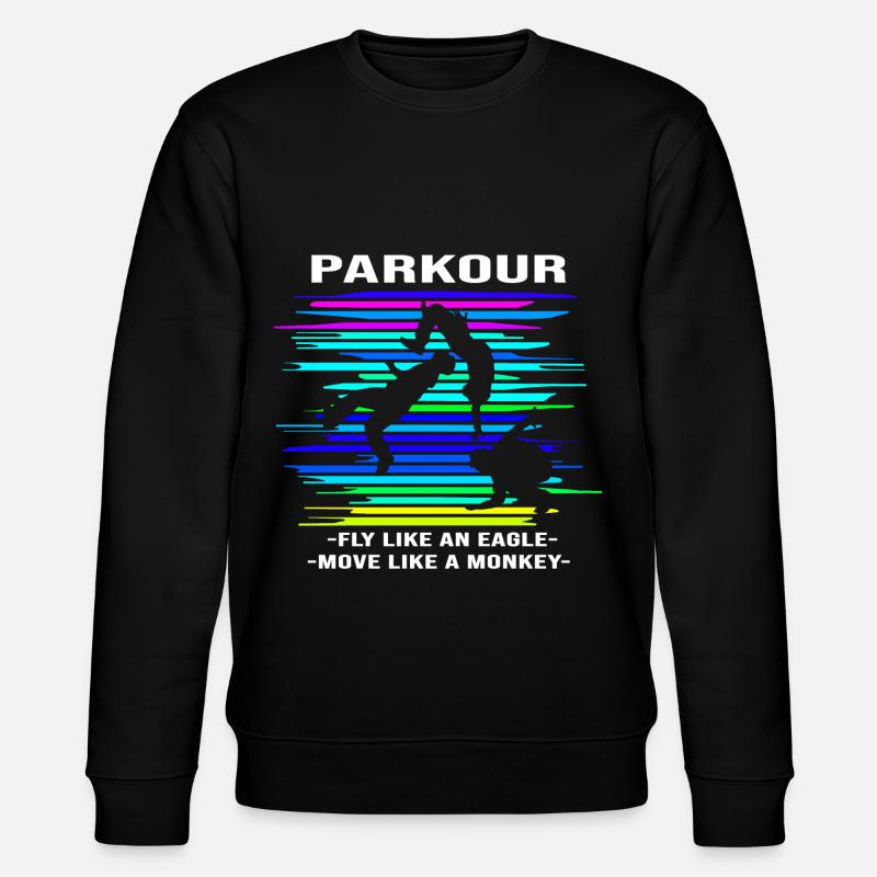 Parkour Backflip - Stanley/Stella Unisex Bio-Sweatshirt CHANGER  - Schwarz