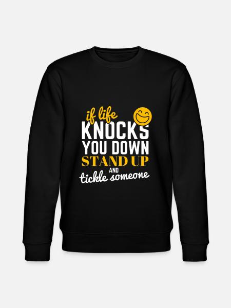 Kietel kietelen plezier sruch lachen grappig grappig plezier - Stanley/Stella Uniseks bio-sweatshirt CHANGER  - zwart