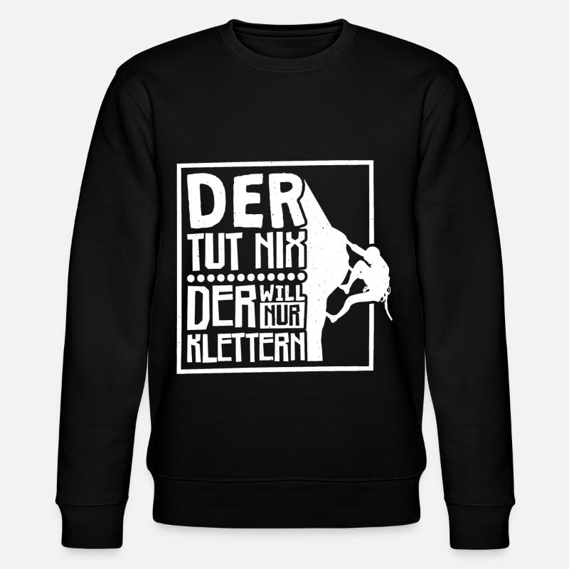 Berg Klettern Bergsteigen Kletterer - Stanley/Stella Unisex Bio-Sweatshirt CHANGER  - Schwarz