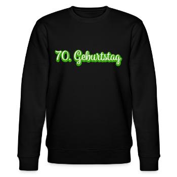 70. Geburtstag 70 Jahre Geschenkidee - Stanley/Stella Unisex Bio-Sweatshirt CHANGER  - Schwarz - Vorne - Nik (191cm) & Marisol (170cm)