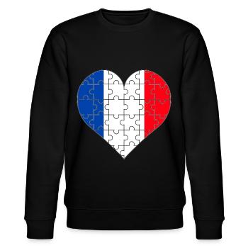 Frankreich - Stanley/Stella Unisex Bio-Sweatshirt CHANGER  - Schwarz - Vorne - Nik (191cm) & Marisol (170cm)