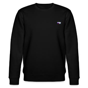 Russland Uruguay Flagge Herz - Stanley/Stella Unisex Bio-Sweatshirt CHANGER  - Schwarz - Vorne - Nik (191cm) & Marisol (170cm)