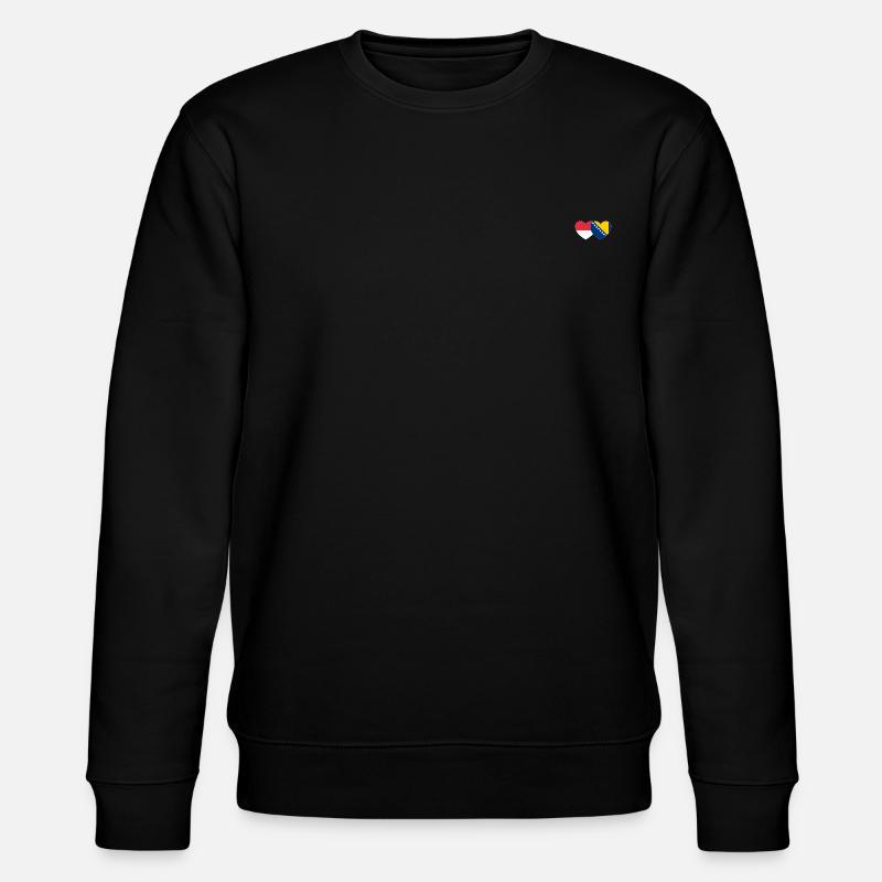 Indonésie Bosnie Drapeau Coeur - Sweat bio CHANGER Stanley/Stella Unisexe - noir