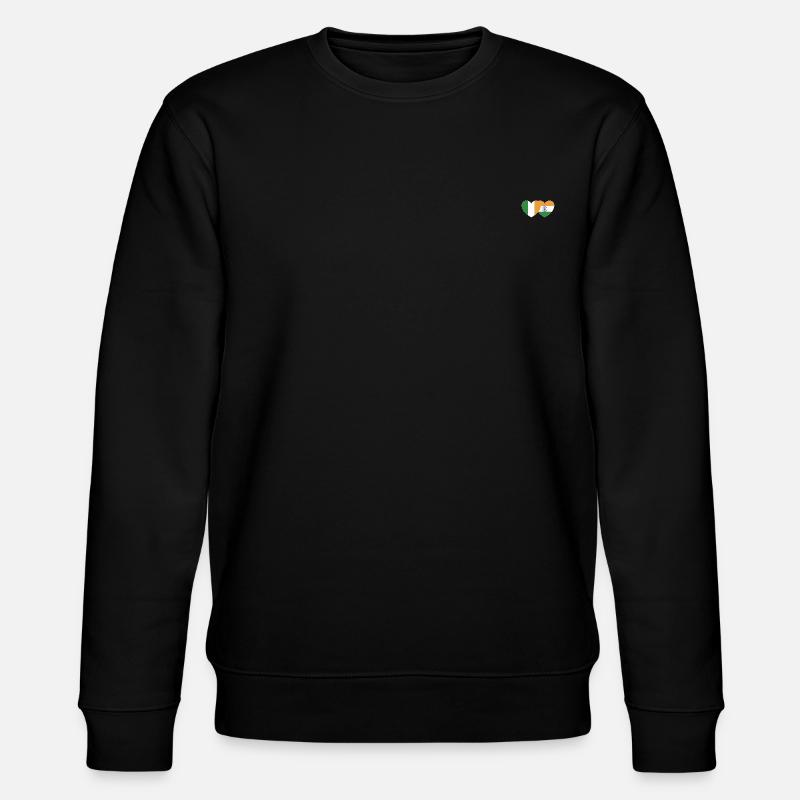 Irland Indien Flagge Herz - Stanley/Stella Unisex Bio-Sweatshirt CHANGER  - Schwarz
