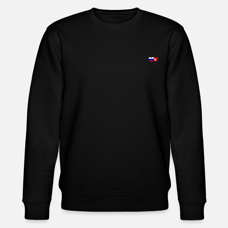 Russie Suisse Flag Coeur - Sweat bio CHANGER Stanley/Stella Unisexe - noir