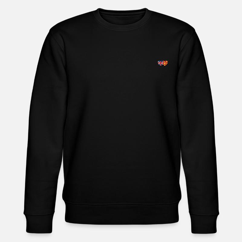 Angleterre Macédoine Flag Heart - Sweat bio CHANGER Stanley/Stella Unisexe - noir