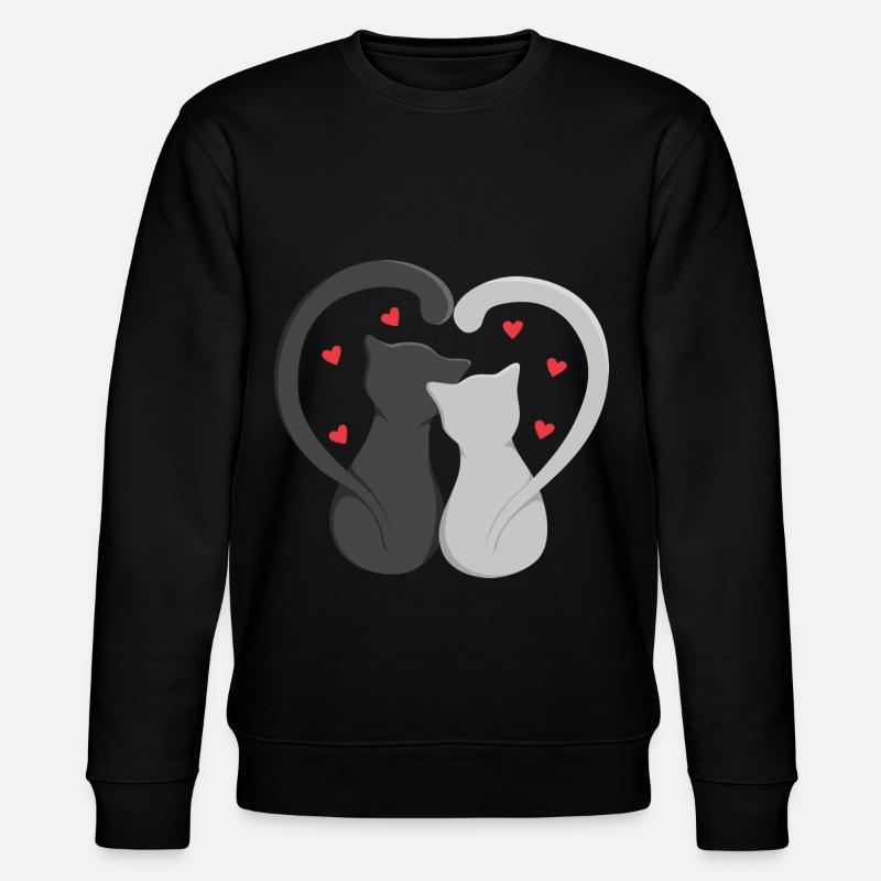 Deux chats font du coeur - Sweat bio CHANGER Stanley/Stella Unisexe - noir