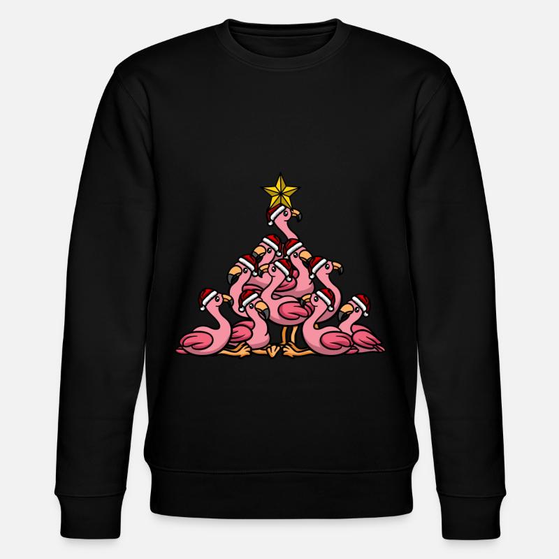 Flamingo Christmas Tree - Stanley/Stella CHANGER Unisex Organic Sweatshirt - black