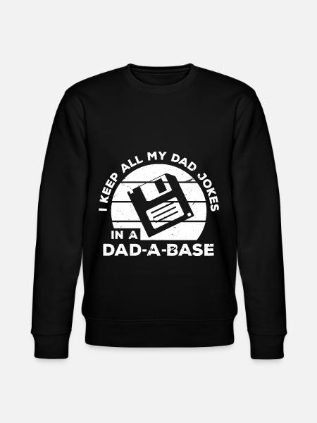 Jeg holder alle mine far vittigheder i en far en base diskette - Stanley/Stella økologisk unisex-sweatshirt CHANGER  - sort
