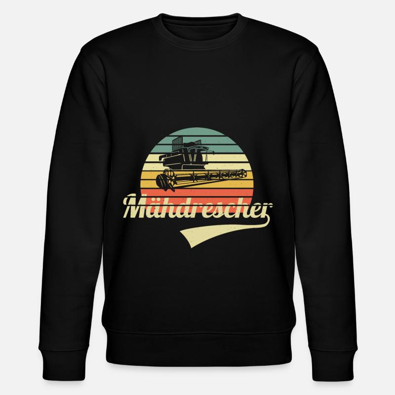 Mähdrescher Retro - Stanley/Stella Unisex Bio-Sweatshirt CHANGER  - Schwarz