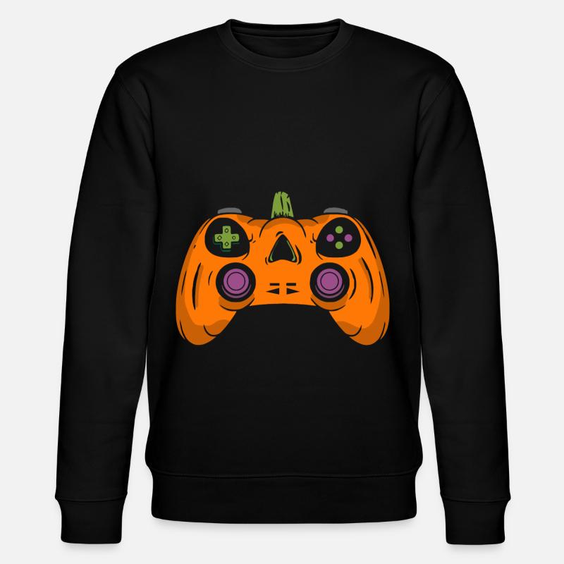 Halloween Pumpkin Gaming Controller - Stanley/Stella Unisex Bio-Sweatshirt CHANGER  - Schwarz