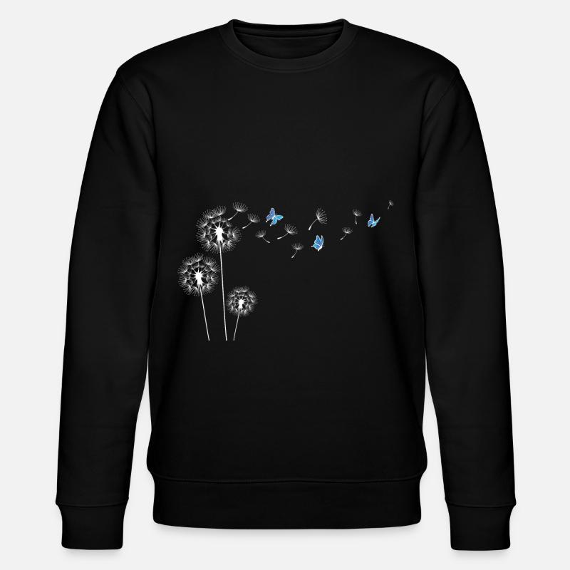 Dandelion with butterfly - Stanley/Stella CHANGER Unisex Organic Sweatshirt - black