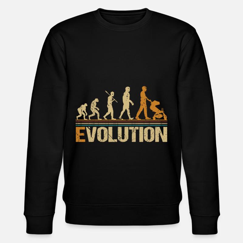 Dad dad with stroller Evolution - Stanley/Stella CHANGER Unisex Organic Sweatshirt - black