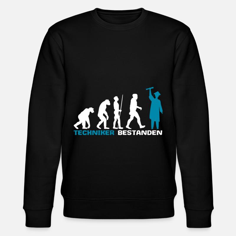 Techniker Abschluss Prüfung Bestanden Evolution - Stanley/Stella Unisex Bio-Sweatshirt CHANGER  - Schwarz
