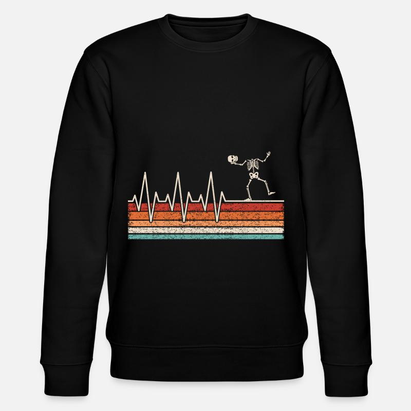 Skeleton Heartbeat - Stanley/Stella CHANGER Unisex Organic Sweatshirt - black
