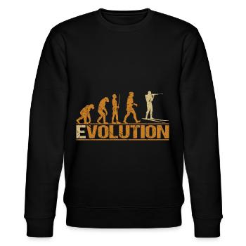 Biathlon Schießen Evolution - Stanley/Stella Unisex Bio-Sweatshirt CHANGER  - Schwarz - Vorne - Nik (191cm) & Marisol (170cm)