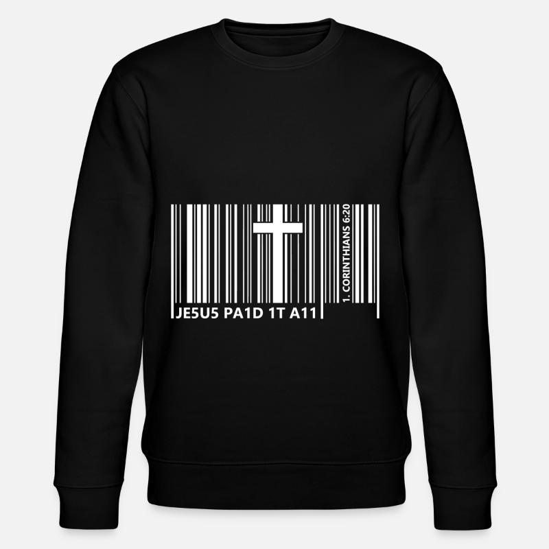 Jesus Paid It All - Stanley/Stella Unisex Bio-Sweatshirt CHANGER  - Schwarz