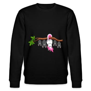 Be Different Unicorn Black Bats Unicorn Lover - Stanley/Stella CHANGER Unisex Organic Sweatshirt - black - Front - Nik (191cm) & Marisol (170cm)