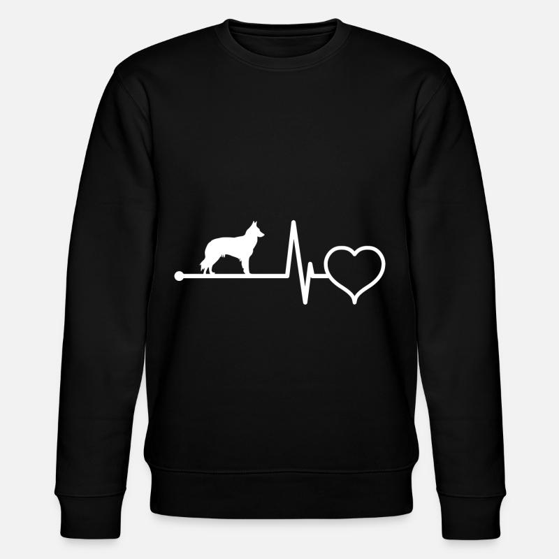 Groenendael heartbeat - Stanley/Stella CHANGER Unisex Organic Sweatshirt - black