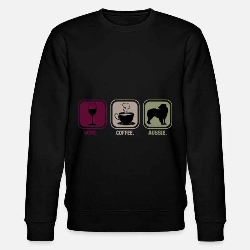 Aussie Australian Shepherd Wein Kaffee - Stanley/Stella Unisex Bio-Sweatshirt CHANGER  - Schwarz