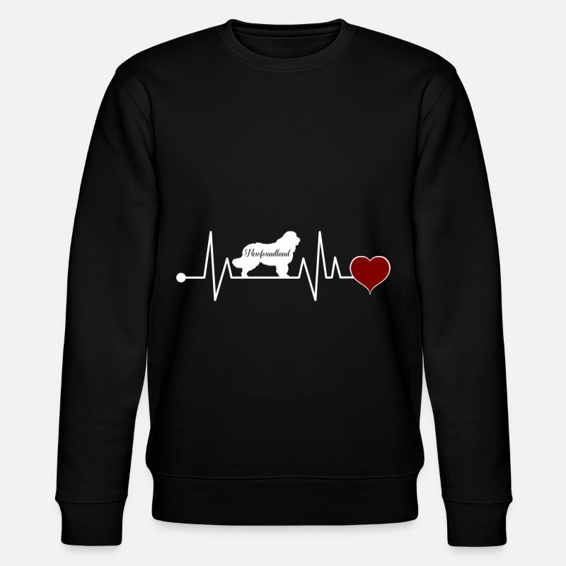 Newfoundland heartbeat gift - Stanley/Stella CHANGER Unisex Organic Sweatshirt - black