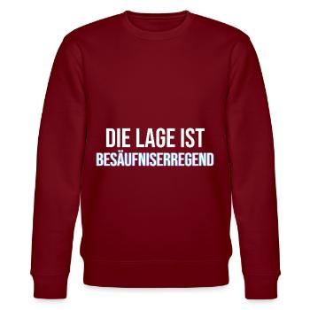 Die Lage ist besäufniserregend Vaporwave Party - Stanley/Stella Unisex Bio-Sweatshirt CHANGER  - Burgunderrot - Vorne - Nik (191cm) & Marisol (170cm)