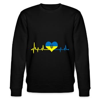 Heartbeat Ukraine Drapeau Je Me tiens avec l’Ukraine - Sweat bio CHANGER Stanley/Stella Unisexe - noir - Devant - Nik (191cm) & Marisol (170cm)