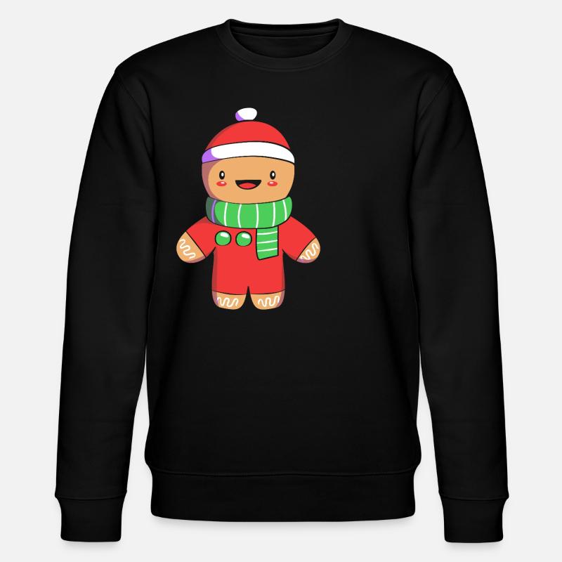 Lebkuchenmann Weihnachten Lebkuchen - Stanley/Stella Unisex Bio-Sweatshirt CHANGER  - Schwarz
