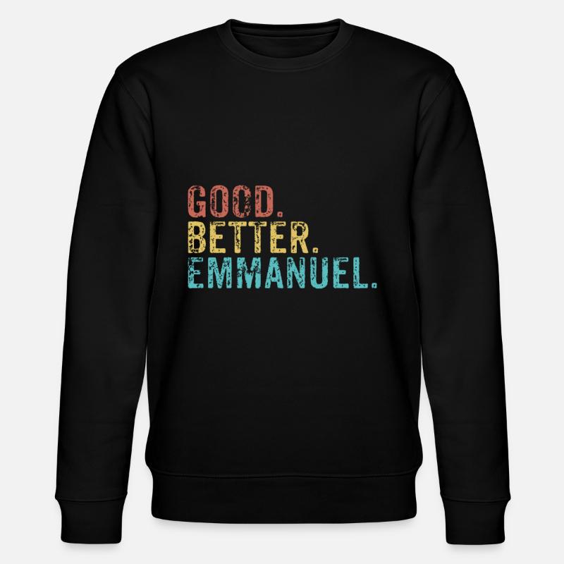 Good better Emmanuel - Stanley/Stella Unisex Bio-Sweatshirt CHANGER  - Schwarz