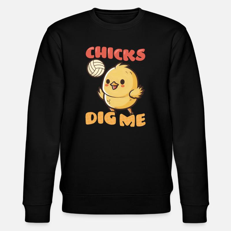 Volleyball Easter Chicks Dig Me - Stanley/Stella CHANGER Unisex Organic Sweatshirt - black