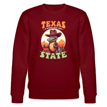 Amoureux du Texas mieux que votre État - Sweat bio CHANGER Stanley/Stella Unisexe - bordeaux - Devant - Nik (191cm) & Marisol (170cm)