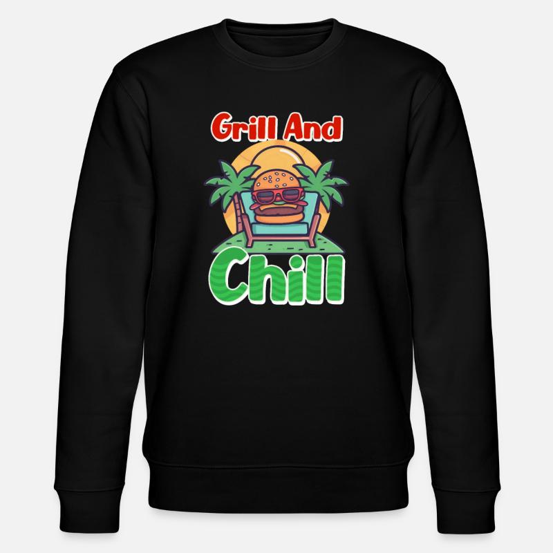 Hamburger Grillé et Chill - Sweat bio CHANGER Stanley/Stella Unisexe - noir