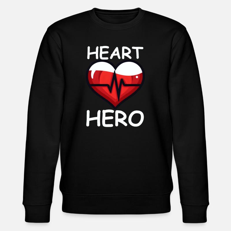 KHK-Bewusstsein Herzheld - Stanley/Stella Unisex Bio-Sweatshirt CHANGER  - Schwarz