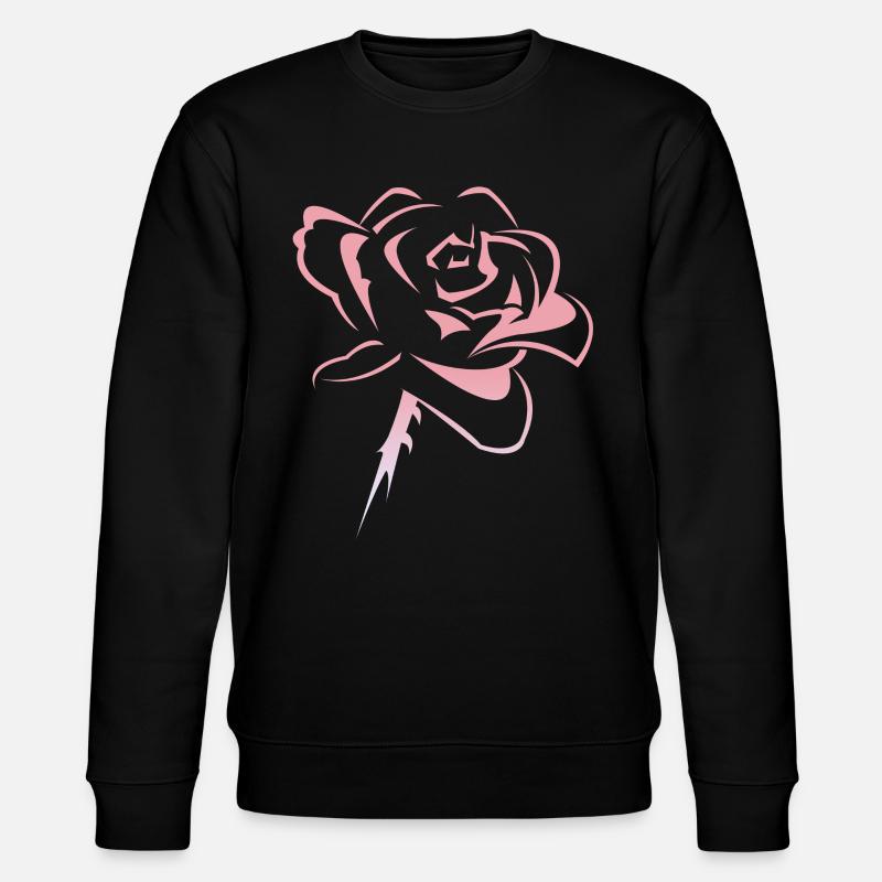 Fleur, rose - Sweat bio CHANGER Stanley/Stella Unisexe - noir